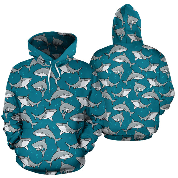 Circling Sharks All Over Hoodie